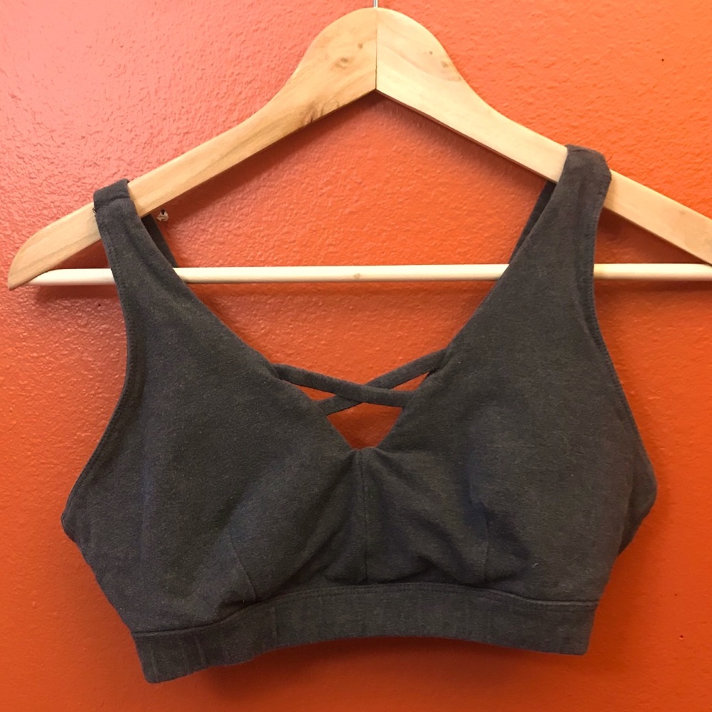 PACT cross cross bra - charcoal heather